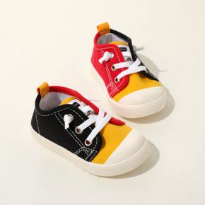Kleinkind / Kind Multicolor Colorblock elastische Schnürsenkel Canvas Schuhe