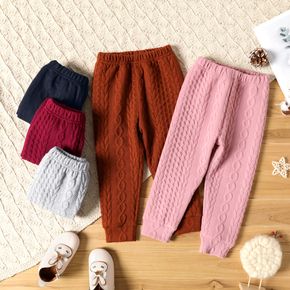 Toddler Girl Cable Knit Textured Solid Color Pants