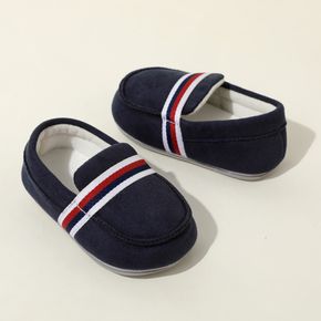 Baby / Toddler Navy Stripe Splice Slip-on Prewalker Shoes