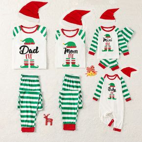 Family Matching Christmas Stripe Print Long-sleeve Pajamas Set(Flame Resistant)