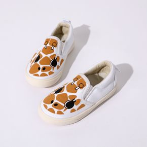 Sapatos de lona slip-on com estampa de girafa para criança/criança