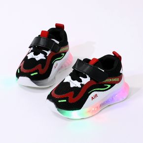 Toddler Mesh Panel Velcro Closure LED Sports Shoes