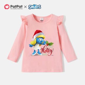 Schlümpfe Kleinkind Mädchen 100% Baumwolle Weihnachtsgrafik T-Shirt