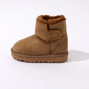 Toddler / Kid Minimalist Brown Velcro Fleece-lining Boots