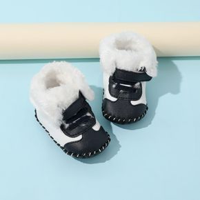 Baby / Toddler Top-stitching Detail Two Tone Winter Warm Fleece-lining Prewalker Shoes
