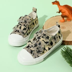 Toddler / Kid Allover Dinosaur Print Dual Velcro Canvas Shoes