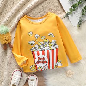 Toddler Boy Letter Popcorn Print Pullover Sweatshirt