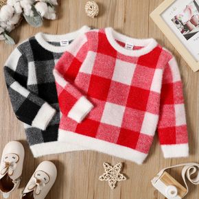 Toddler Girl/Boy Casual Plaid Sweater