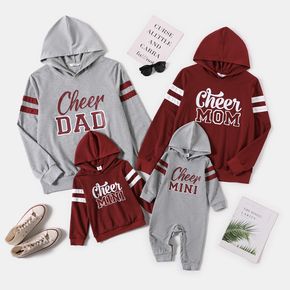 Family Matching Letter Print Long-sleeve Hooded Sweatshirts