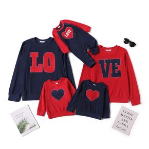 Letter and Love Heart Pattern Family Matching Long-sleeve Sweatshirts