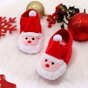 Christmas Baby / Toddler Velcro Santa Claus Prewalker Shoes