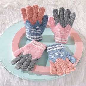 Toddler / Kid Cat Print Cartoon Winter Warm Gloves