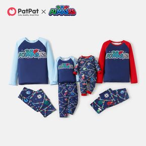 PJ Masks Family Matching Snow  Blue Top And Pants Jumpsuit Printing