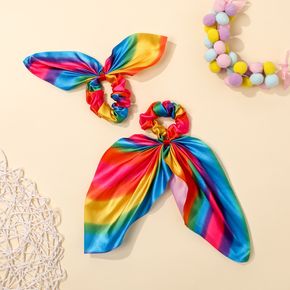 2-pack Creative Rainbow Bunny Ears Scrunchie for Mom and Me
