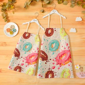 Cute Donut Print Apron for Mom and Me