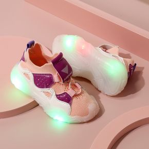 Toddler / Kid Mesh Panel Colorblock LED Sneakers