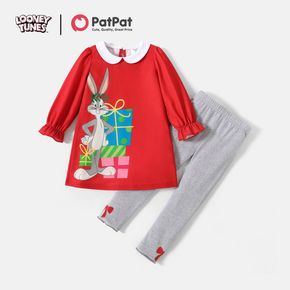 Looney Tunes 2-piece Toddler Girl Flounce Top and Solid Pants Set