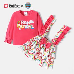 PAW Patrol 2-piece Toddler GIrl Rainbow Top and Flounce Allover Dress Set