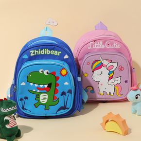 Kids Flat Cartoon Unicorn Dinosaur Pattern Preschool Backpack Travel Backpack