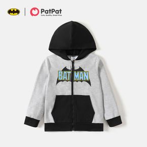 Batman Kid Boy Colorblock Zip-up Hooded Coat
