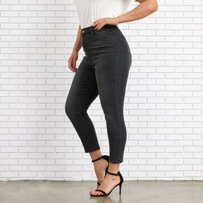 Women Plus Size Casual Skinny Dark Grey Denim Jeans
