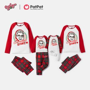 A Christmas Story Family Matching Christmas Face Print Top and Plaid Pants Pajamas Sets