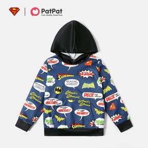 SUPERMAN Kid Boy Letter Print Colorblock Hoodie Sweatshirt