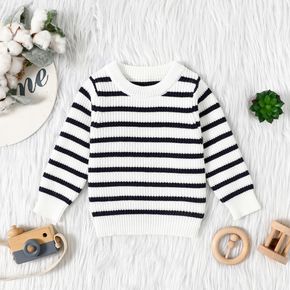 Baby Boy/Girl Striped Long-sleeve Knitted Pullover Sweater