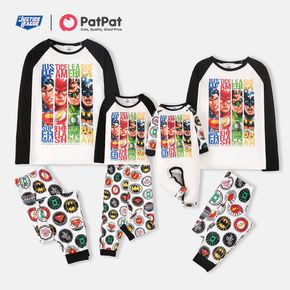 Justice League Family Matching Heroes Graphic Top and Allover Pants Pajamas Sets