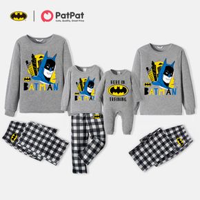 Batman Family Matching Hero Graphic Top and Plaid Pants Pajamas