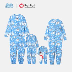 Frosty the snowman family combinando com pijamas de macacão com zíper