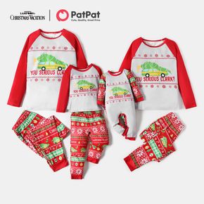 Weihnachten Urlaub Familie Passende Weihnachten Sie Ernsthafte Clark Top und Allover Hosen Pyjamas Sets