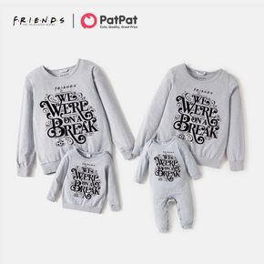 Friends Family Matching Cotton Words Print Pullover Sweatshirts