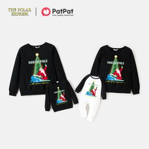 The Polar Express 100% Cotton Santa with  Christmas Tree and Train Family Matching Sweatshirts and Jumpsuits