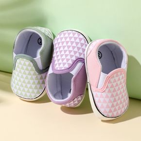Sapatos pré-caminhantes deslizantes com padrão de geometria de bebê / criança
