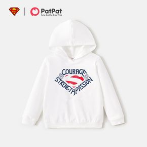 Superman Toddler Boy/Girl 100% Cotton White Hooded Sweatshirt