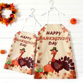 Thanksgiving Turkey Print Apron for Mom and Me