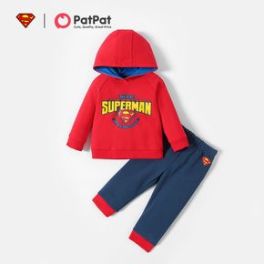 superman 2 pezzi per neonato felpa 'papà è il mio superman' e pantaloni a tinta unita