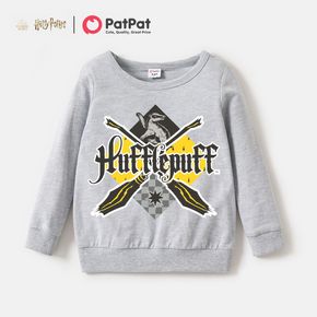 Harry Potter 100% Cotton Toddler Boy/Girl Grey Hufflepuff  Broomsticks Print  Pullovers Sweatshirt