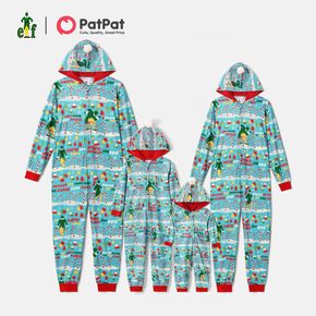 ELF Family Matching Christmas Allover Zip-up Hooded Pajamas Onesies