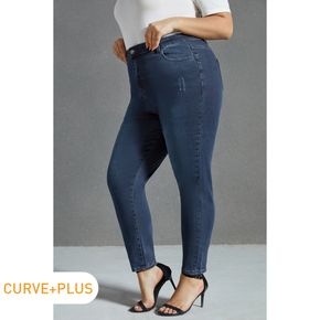 Women Plus Size Basics Skinny Denim Jeans