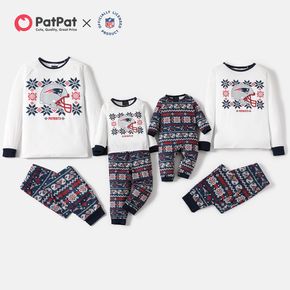 NFL Family Matching PATROTS Graphic Top and Allover Pants Pajamas Sets