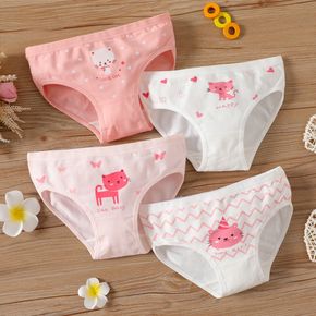 4pcs Kid Girl Animal Print Briefs Underwear