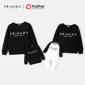 Friends Family Matching Cotton Words Graphic Pullover Sweatshirts