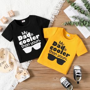Baby Boy Sunglasses and Letter Print Short-sleeve T-shirt