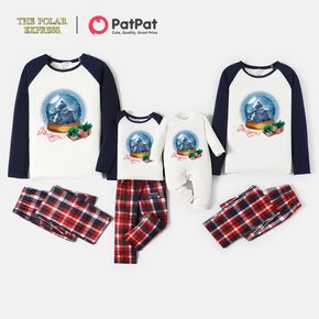 The Polar Express Christmas Gift Colorblock Family Matching Christmas Top And Pants Pajamas Sets
