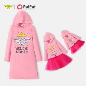 Wonder Woman Mommy and Me Graphic Cotton Hooded Dresses