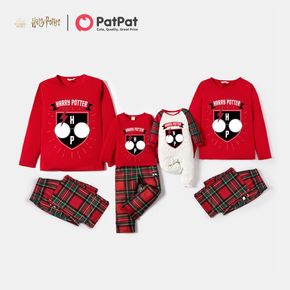 Harry Potter Family Matching Red Long-sleeve Top and Plaid Pants