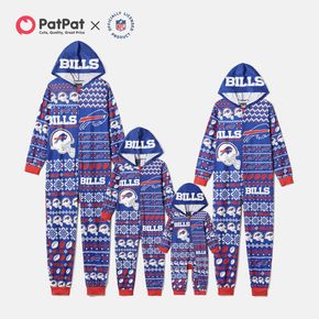 NFL Family Matching BILLS Blue Zip-up Hooded Pajamas Onesies