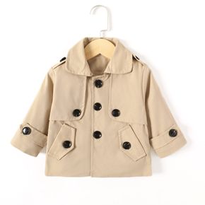 Baby Boy Khaki Single Breasted Lapel Long-sleeve Coat Jacket